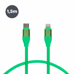 Contact USB-C to Lightning 20 W charge and data cable, Fast charge, 1 m, Green, 1 m, Lightning, USB C, Male, Male, Green