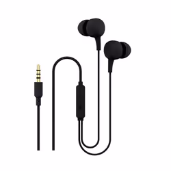 Ksix Wired earset with microphone and control knobs, Black, Wired, Calls/Music, Headset, Black