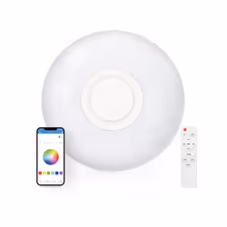 Ksix Rainbow LED ceiling light, 5 W built-in speaker, RGB+CCT, 40 cm diameter, 2.200 lm, 30 W, iLink app, White, Smart ceilin ...