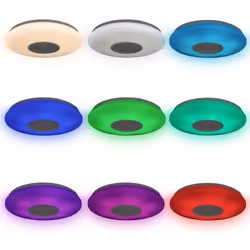 Ksix Rainbow LED ceiling light, 5 W built-in speaker, RGB+CCT, 40 cm diameter, 2.200 lm, 30 W, iLink app, White