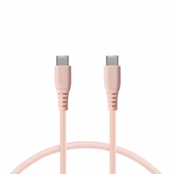 Ksix Charging Cable USB-C to USB-C, 1 meter, Compatible with Ultra-Fast Charging, Pink, 1 m, USB C, USB C, Pink