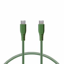 Ksix Charging Cable USB-C to USB-C, 1 meter, Compatible with Ultra-Fast Charging, Green, 1 m, USB C, USB C, Green