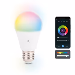Ksix Smart Bulb SmartLED , 9W, 806 lumens, A60, E27 Base, RGB + CCT, WiFi, 9 W, 60 W, E27, 806 lm, 15000 h, Blue, Cool white, ...