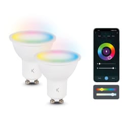 Ksix Pack 2 SmartLED Smart Bulbs, 5,5W, 400 lumens, GU10 Base, RGB + CCT, WiFi