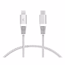 Ksix BXCUCL2T2, 2 m, Lightning, USB C, Male, Male, Grey, White