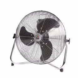 FM Calefacción F-50, Industrial floor fan, Black, Silver, Metal, 50 cm, AC, 200 W