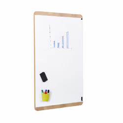 ROCADA NATURAL Whiteboard with Magnetic Dry Wipe Surface 75X115cm - Oak