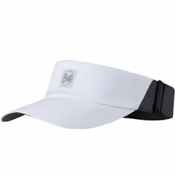 Buff Adults Solid Go Visor Elasticated Adjustable Running Cap Visor Hat - SM, White