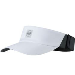 Buff Adults Solid Go Visor Elasticated Adjustable Running Cap Visor Hat - SM, White