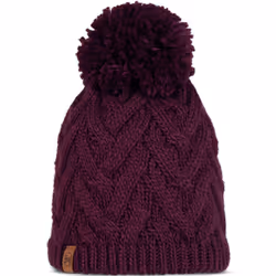 Buff Unisex Knitted Fleece Lined Warm Winter Beanie Hat - One Size, Crimson