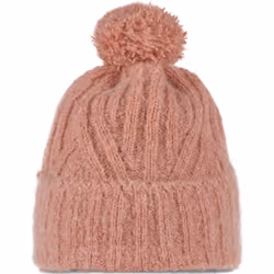 Buff Unisex Nerla Chunky Knit Fleece Beanie Bobble Hat - One Size, Crimson