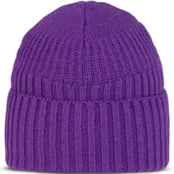 Buff Unisex Renso Chunky Knit Cuffed Fleece Lined Beanie Hat - One Size, Purple
