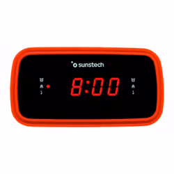 Sunstech FRD60, Clock, FM, PLL, LED, 1.52 cm (0.6"), Black, Red, Buttons