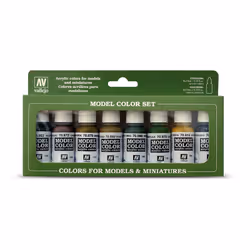 Vallejo Panzer Colors, 17 ml, Brown, Green, Grey, Yellow, Bottle