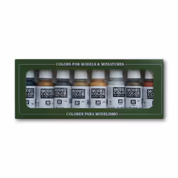 Vallejo Metallic Colors, 17 ml, Blue, Brass, Bronze, Copper, Gold, Grey, Silver, Metallic, Bottle