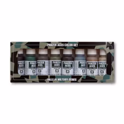 Vallejo German Tank Crew Uniforms, 17 ml, Brown, Flesh, Grey, Matte, Bottle