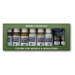 Vallejo 70.137, Black, Brown, Green, Grey, Silver, White, Yellow, Sepia, Acrylic paint, liquid, 136 ml, 8 pc(s)
