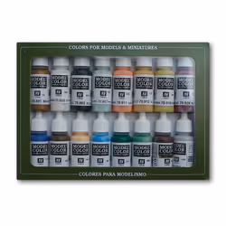 Vallejo Naval (Steam Era), 17 ml, Blue, Green, Grey, Orange, Red, White, Yellow, Matte, Bottle