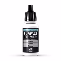 Vallejo White, Base paint primer, Metal, Plastic, Polyvinyl chloride (PVC), Wood, Ready mixed, White, 0.017 L, 1 pc(s)