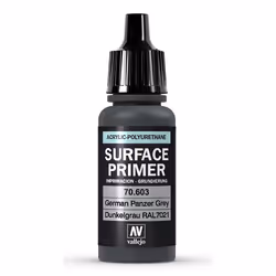 Vallejo German Panzer Grey, Base paint primer, Metal, Plastic, Polyvinyl chloride (PVC), Wood, Ready mixed, Grey, German Panz ...