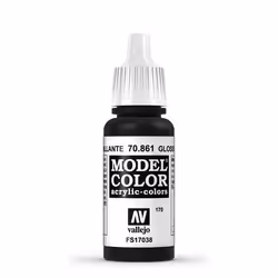 Vallejo 70.861, 17 ml, Black, Gloss, Bottle
