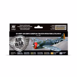 Vallejo US Army Air Corps European Theater Operations (ETO) WWII, 17 ml, Aluminium, Green, Grey, Olive, Yellow, Matte, Bottle