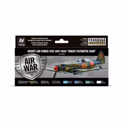 Vallejo Soviet Air Force VVS 1941 to 1943 “Great Patriotic War”, 17 ml, Black, Blue, Green, White, Matte, Bottle