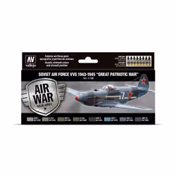 Vallejo Soviet Air Force VVS 1943 to 1945 “Great Patriotic War”, 17 ml, Black, Blue, Brown, Green, Grey, Matte, Bottle