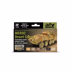 Vallejo MERDC Desert Colors, 17 ml, Red, Sand, Yellow, Matte, Bottle