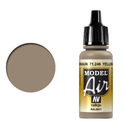 Vallejo Model Air Camouflage Sandbrown acrylic paint 17 ml Brown Bottle