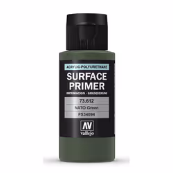 Vallejo 73.612, Base paint primer, Metal, Plastic, Ready mixed, Green, NATO Green, Matt