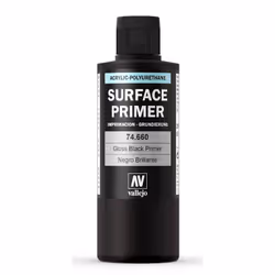 Vallejo 74.660, Base paint primer, Metal, Polyvinyl chloride (PVC), Wood, Ready mixed, Black, Gloss, 200 L