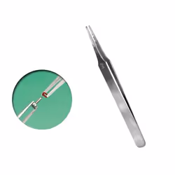 Vallejo Flat Rounded Stainless Steel Tweezers (120 mm), Stainless steel, Stainless steel, Flat, Straight, 120 mm, 1 pc(s)