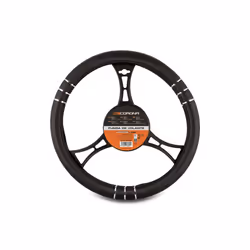 Steering wheel cover; BC CORONA; chrome/black PVC Universal