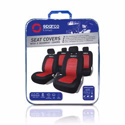 SPARCO S-LINE SPC1019RS Seat cover black, red Polyester Front and Rear - Additional view 4