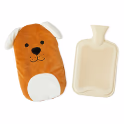 Woof! Brown Dog Plush Fleece 2L Hot Water Bottle