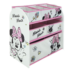 Minnie Mouse Classic Wooden Toy Organiser with 6 Storage Bins