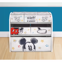 Mickey Mouse Classic Wooden Toy Organizer with 6 Storage Bins - Additional view 3