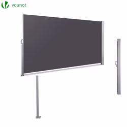 VOUNOT 1.8 x 3 m Side Awning Retractable, Privacy Screen for Patio, Garden, Balcony, Terrace, Black - Additional view 7