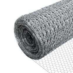 VOUNOT Chicken Wire Mesh, Metal Animal Fence, 13mm Holes, 1m x 25m, Galvanized Silver