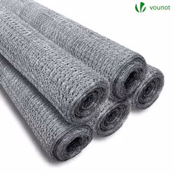 VOUNOT Chicken Wire Mesh, Metal Animal Fence, 13mm Holes, 1m x 25m, Galvanized Silver - Additional view 6