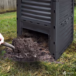 VOUNOT Compost Bin Garden, Plastic Composters Outdoor, Black and Green, 300L