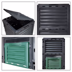 VOUNOT Compost Bin Garden, Plastic Composters Outdoor, Black and Green, 300L - Additional view 5