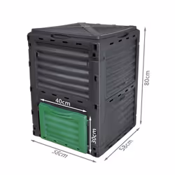 VOUNOT Compost Bin Garden, Plastic Composters Outdoor, Black and Green, 300L - Additional view 7