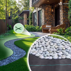 VOUNOT 2x10m Weed Control Fabric, Heavy Duty Landscape Ground Cover Membrane, Black - Additional view 6