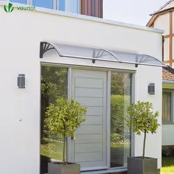 VOUNOT 200x80cm Front Door Canopy Porch Outdoor Awning, Rain Shelter, Grey - Additional view 2