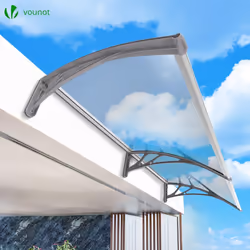 VOUNOT 200x80cm Front Door Canopy Porch Outdoor Awning, Rain Shelter, Grey - Additional view 3
