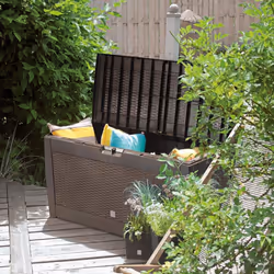VOUNOT Outdoor Garden Storage Box, Brown 310L