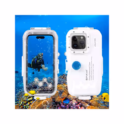 PULUZ 40m Waterproof Diving Case for iPhone 15 Pro Max/14 Plus/13 Pro Max/12 Pro Max/11 Pro Max (White)