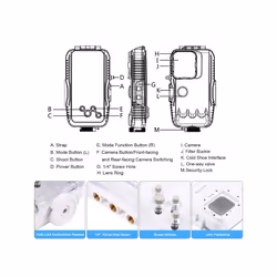 PULUZ 40m Waterproof Diving Case for iPhone 15 Pro Max/14 Plus/13 Pro Max/12 Pro Max/11 Pro Max (White)